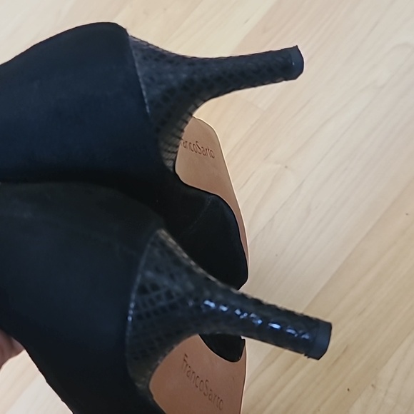 Franco Sarto Black Suede Leather Pointed Toe Pump Stiletto 3" Heels Size 10M - Picture 6 of 10